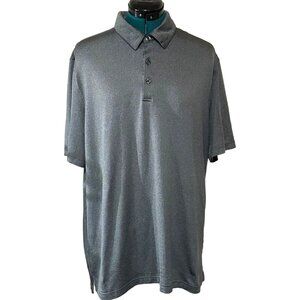 Men's BCG Academy Gray Golf Polo Shirt Twill Print Polyester Blend Size Large